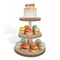 7Penn Rustic Cake Stand - Tier Wooden Boho Wedding Dessert Display Shelf